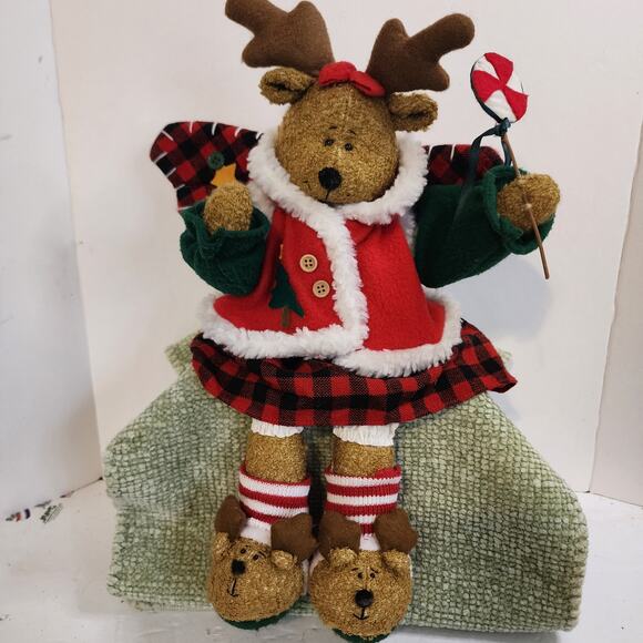 19" Animated Angel Reindeer Shelf Sitter Plush Doll Christmas Holiday Decor Work - Picture 1 of 9